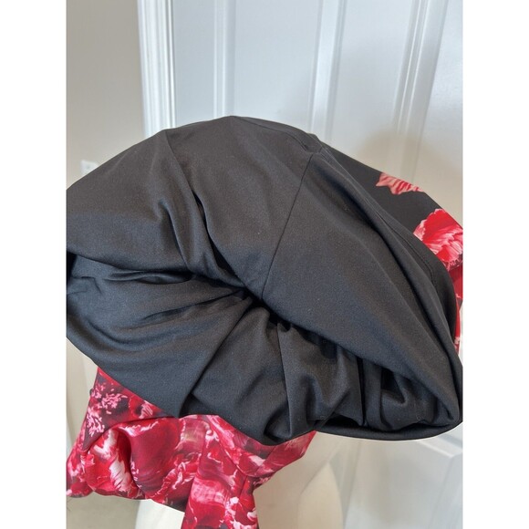 Calvin Klein womens Red Floral Black Bell Sleeve knee length Sheath Dress size 4 - Picture 10 of 11